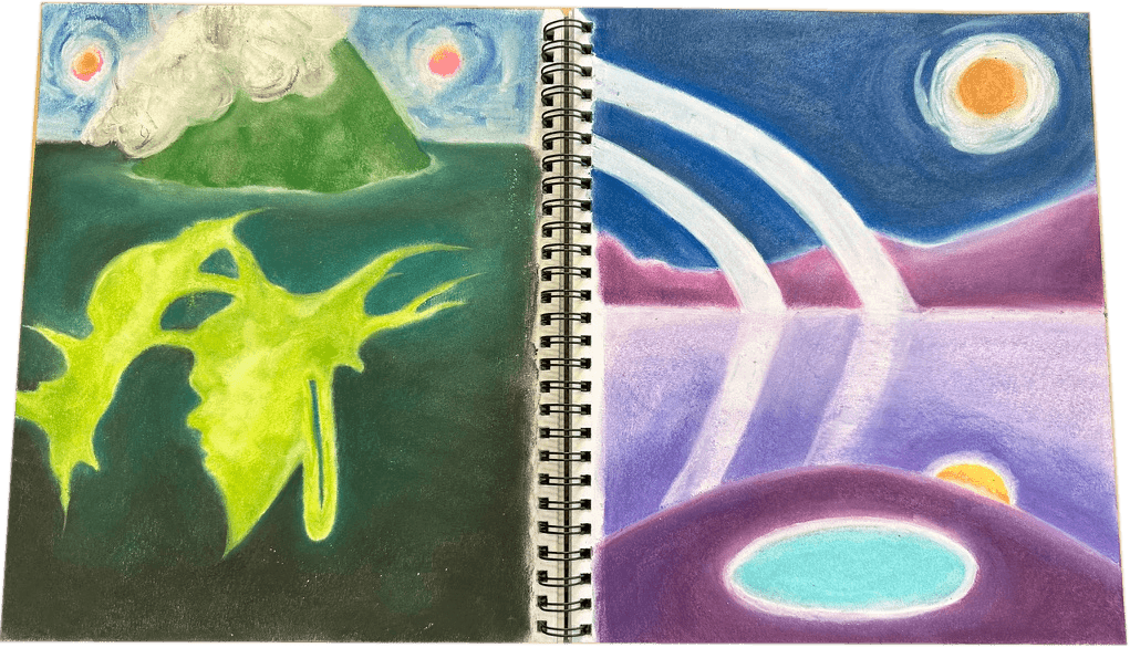 Pastel Sketchbook Spread